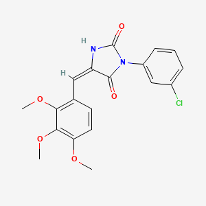 (5E)-3-(3-chlorophenyl)-5-(2,3,4-trimethoxybenzylidene)imidazolidine-2,4-dione