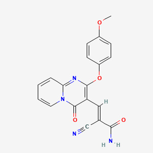 molecular formula C19H14N4O4 B11591452 (2E)-2-cyano-3-[2-(4-methoxyphenoxy)-4-oxo-4H-pyrido[1,2-a]pyrimidin-3-yl]prop-2-enamide 