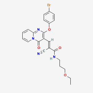 (2E)-3-[2-(4-bromophenoxy)-4-oxo-4H-pyrido[1,2-a]pyrimidin-3-yl]-2-cyano-N-(3-ethoxypropyl)prop-2-enamide