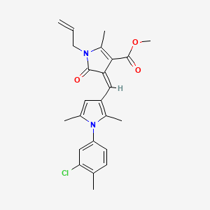 molecular formula C24H25ClN2O3 B11591476 methyl (4Z)-4-{[1-(3-chloro-4-methylphenyl)-2,5-dimethyl-1H-pyrrol-3-yl]methylidene}-2-methyl-5-oxo-1-(prop-2-en-1-yl)-4,5-dihydro-1H-pyrrole-3-carboxylate 