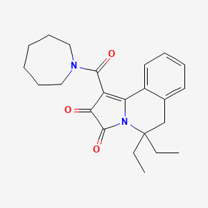 molecular formula C23H28N2O3 B11591477 1-(Azepan-1-ylcarbonyl)-5,5-diethyl-5,6-dihydropyrrolo[2,1-a]isoquinoline-2,3-dione 