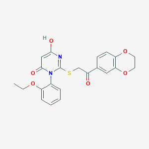 2-{[2-(2,3-dihydro-1,4-benzodioxin-6-yl)-2-oxoethyl]sulfanyl}-3-(2-ethoxyphenyl)-6-hydroxypyrimidin-4(3H)-one