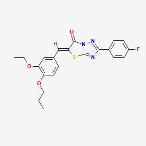 molecular formula C22H20FN3O3S B11591513 (5Z)-5-(3-ethoxy-4-propoxybenzylidene)-2-(4-fluorophenyl)[1,3]thiazolo[3,2-b][1,2,4]triazol-6(5H)-one 