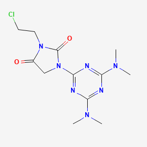 molecular formula C12H18ClN7O2 B11591536 1-[4,6-Bis(dimethylamino)-1,3,5-triazin-2-yl]-3-(2-chloroethyl)imidazolidine-2,4-dione 