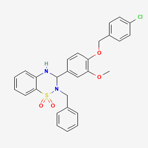 2-benzyl-3-{4-[(4-chlorobenzyl)oxy]-3-methoxyphenyl}-3,4-dihydro-2H-1,2,4-benzothiadiazine 1,1-dioxide