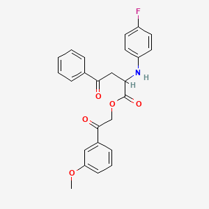 molecular formula C25H22FNO5 B11591576 2-(3-Methoxyphenyl)-2-oxoethyl 2-[(4-fluorophenyl)amino]-4-oxo-4-phenylbutanoate 