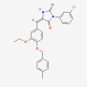 (5E)-3-(3-chlorophenyl)-5-{3-ethoxy-4-[(4-methylbenzyl)oxy]benzylidene}imidazolidine-2,4-dione