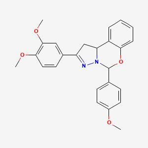 molecular formula C25H24N2O4 B11591671 2-(3,4-Dimethoxyphenyl)-5-(4-methoxyphenyl)-1,10b-dihydropyrazolo[1,5-c][1,3]benzoxazine 