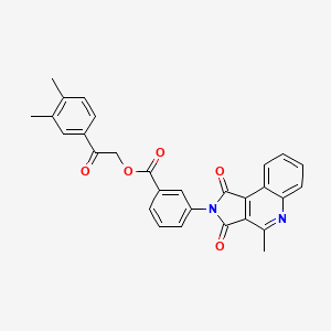 molecular formula C29H22N2O5 B11591680 [2-(3,4-dimethylphenyl)-2-oxoethyl] 3-(4-methyl-1,3-dioxopyrrolo[3,4-c]quinolin-2-yl)benzoate 