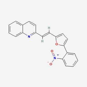 molecular formula C21H14N2O3 B11591687 2-{(E)-2-[5-(2-nitrophenyl)furan-2-yl]ethenyl}quinoline 