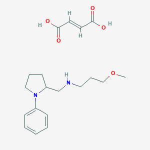 molecular formula C19H28N2O5 B115917 (-)-N-(3-Methoxypropyl)-1-phenyl-2-pyrrolidinemethanamine fumarate CAS No. 142469-86-1