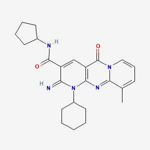 7-cyclohexyl-N-cyclopentyl-6-imino-11-methyl-2-oxo-1,7,9-triazatricyclo[8.4.0.03,8]tetradeca-3(8),4,9,11,13-pentaene-5-carboxamide