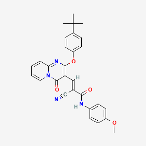 molecular formula C29H26N4O4 B11591721 (2E)-3-[2-(4-tert-butylphenoxy)-4-oxo-4H-pyrido[1,2-a]pyrimidin-3-yl]-2-cyano-N-(4-methoxyphenyl)prop-2-enamide 