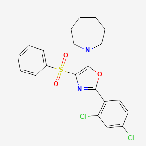 molecular formula C21H20Cl2N2O3S B11591731 1-[2-(2,4-Dichlorophenyl)-4-(phenylsulfonyl)-1,3-oxazol-5-yl]azepane 