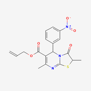 molecular formula C18H17N3O5S B11591756 prop-2-en-1-yl 2,7-dimethyl-5-(3-nitrophenyl)-3-oxo-2,3-dihydro-5H-[1,3]thiazolo[3,2-a]pyrimidine-6-carboxylate 