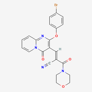 molecular formula C22H17BrN4O4 B11591772 (2E)-3-[2-(4-bromophenoxy)-4-oxo-4H-pyrido[1,2-a]pyrimidin-3-yl]-2-(morpholin-4-ylcarbonyl)prop-2-enenitrile 