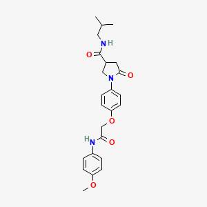 molecular formula C24H29N3O5 B11591783 1-(4-{[(4-Methoxyphenyl)carbamoyl]methoxy}phenyl)-N-(2-methylpropyl)-5-oxopyrrolidine-3-carboxamide 