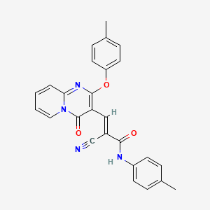 molecular formula C26H20N4O3 B11591810 (2E)-2-cyano-3-[2-(4-methylphenoxy)-4-oxo-4H-pyrido[1,2-a]pyrimidin-3-yl]-N-(4-methylphenyl)prop-2-enamide 