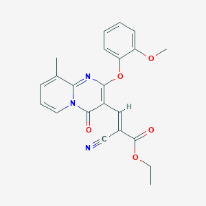 ethyl (2E)-2-cyano-3-[2-(2-methoxyphenoxy)-9-methyl-4-oxo-4H-pyrido[1,2-a]pyrimidin-3-yl]prop-2-enoate