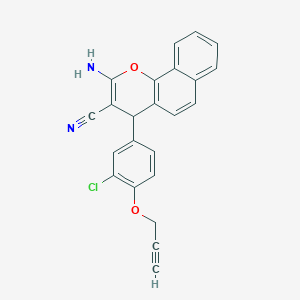 molecular formula C23H15ClN2O2 B11591818 2-amino-4-[3-chloro-4-(prop-2-yn-1-yloxy)phenyl]-4H-benzo[h]chromene-3-carbonitrile 