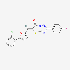 (5Z)-5-{[5-(2-chlorophenyl)furan-2-yl]methylidene}-2-(4-fluorophenyl)[1,3]thiazolo[3,2-b][1,2,4]triazol-6(5H)-one