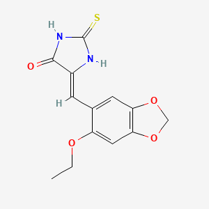 (5Z)-5-[(6-ethoxy-1,3-benzodioxol-5-yl)methylidene]-2-thioxoimidazolidin-4-one