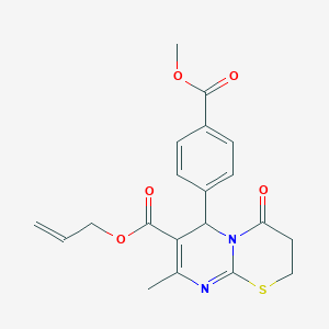 prop-2-en-1-yl 6-[4-(methoxycarbonyl)phenyl]-8-methyl-4-oxo-2H,3H,4H,6H-pyrimido[2,1-b][1,3]thiazine-7-carboxylate