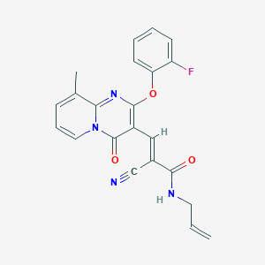 (2E)-2-cyano-3-[2-(2-fluorophenoxy)-9-methyl-4-oxo-4H-pyrido[1,2-a]pyrimidin-3-yl]-N-(prop-2-en-1-yl)prop-2-enamide