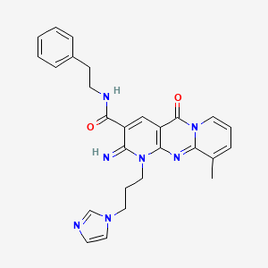 7-(3-imidazol-1-ylpropyl)-6-imino-11-methyl-2-oxo-N-(2-phenylethyl)-1,7,9-triazatricyclo[8.4.0.03,8]tetradeca-3(8),4,9,11,13-pentaene-5-carboxamide