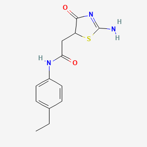 molecular formula C13H15N3O2S B11591915 N-(4-ethylphenyl)-2-(2-imino-4-oxo-1,3-thiazolidin-5-yl)acetamide 