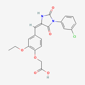 (4-{(E)-[1-(3-chlorophenyl)-2,5-dioxoimidazolidin-4-ylidene]methyl}-2-ethoxyphenoxy)acetic acid