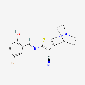 2-{[(E)-(5-bromo-2-hydroxyphenyl)methylidene]amino}-5,6-dihydro-4H-4,7-ethanothieno[2,3-b]pyridine-3-carbonitrile