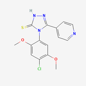 molecular formula C15H13ClN4O2S B11591947 4-(4-chloro-2,5-dimethoxyphenyl)-5-pyridin-4-yl-4H-1,2,4-triazole-3-thiol 