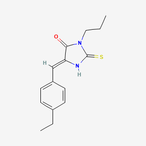 molecular formula C15H18N2OS B11591961 (5Z)-5-[(4-ethylphenyl)methylidene]-3-propyl-2-sulfanylideneimidazolidin-4-one 