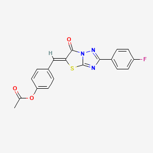 4-{(Z)-[2-(4-fluorophenyl)-6-oxo[1,3]thiazolo[3,2-b][1,2,4]triazol-5(6H)-ylidene]methyl}phenyl acetate