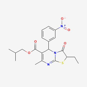 2-methylpropyl 2-ethyl-7-methyl-5-(3-nitrophenyl)-3-oxo-2,3-dihydro-5H-[1,3]thiazolo[3,2-a]pyrimidine-6-carboxylate