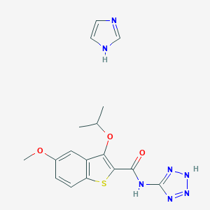 B011592 3-Isopropoxy-5-methoxy-N-(1H-tetrazol-5-YL)benzo[B]thiophene-2-carboxamide--1H-imidazole (1:1) CAS No. 104795-67-7