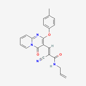 molecular formula C22H18N4O3 B11592001 (2E)-2-cyano-3-[2-(4-methylphenoxy)-4-oxo-4H-pyrido[1,2-a]pyrimidin-3-yl]-N-(prop-2-en-1-yl)prop-2-enamide 