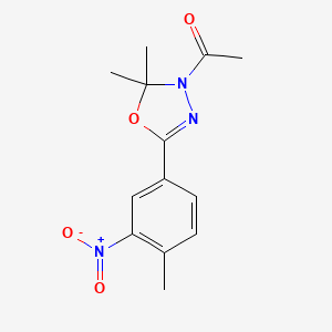 1-[2,2-Dimethyl-5-(4-methyl-3-nitrophenyl)-1,3,4-oxadiazol-3-yl]ethanone