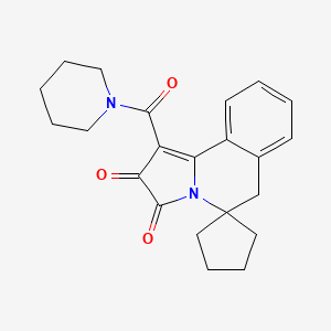 molecular formula C22H24N2O3 B11592026 1'-(piperidin-1-ylcarbonyl)-3'H-spiro[cyclopentane-1,5'-pyrrolo[2,1-a]isoquinoline]-2',3'(6'H)-dione 