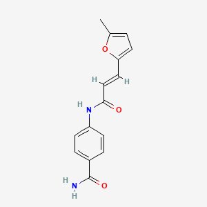 molecular formula C15H14N2O3 B11592033 4-{[(2E)-3-(5-methylfuran-2-yl)prop-2-enoyl]amino}benzamide 