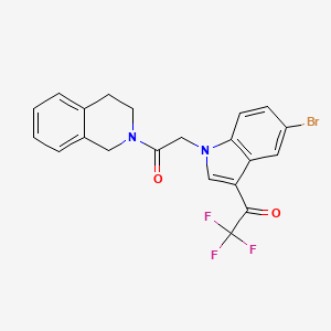 molecular formula C21H16BrF3N2O2 B11592038 1-{5-bromo-1-[2-(3,4-dihydroisoquinolin-2(1H)-yl)-2-oxoethyl]-1H-indol-3-yl}-2,2,2-trifluoroethanone 