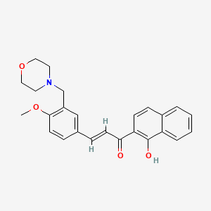 molecular formula C25H25NO4 B11592048 (2E)-1-(1-hydroxynaphthalen-2-yl)-3-[4-methoxy-3-(morpholin-4-ylmethyl)phenyl]prop-2-en-1-one 