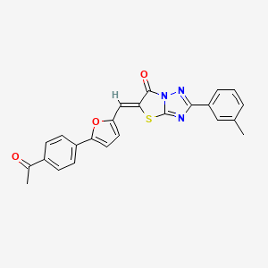 (5Z)-5-{[5-(4-acetylphenyl)furan-2-yl]methylidene}-2-(3-methylphenyl)[1,3]thiazolo[3,2-b][1,2,4]triazol-6(5H)-one