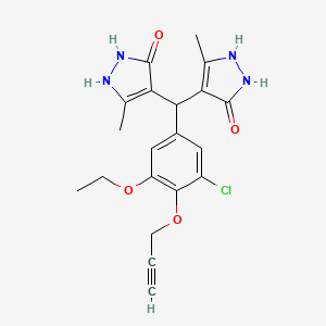 4,4'-{[3-chloro-5-ethoxy-4-(prop-2-yn-1-yloxy)phenyl]methanediyl}bis(3-methyl-1H-pyrazol-5-ol)