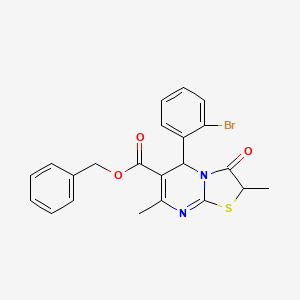 benzyl 5-(2-bromophenyl)-2,7-dimethyl-3-oxo-2,3-dihydro-5H-[1,3]thiazolo[3,2-a]pyrimidine-6-carboxylate