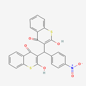 molecular formula C25H15NO6S2 B11592085 3,3'-[(4-nitrophenyl)methanediyl]bis(4-hydroxy-2H-thiochromen-2-one) 