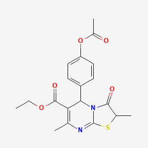 ethyl 5-[4-(acetyloxy)phenyl]-2,7-dimethyl-3-oxo-2,3-dihydro-5H-[1,3]thiazolo[3,2-a]pyrimidine-6-carboxylate