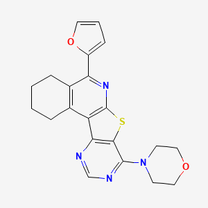 4-[8-(furan-2-yl)-11-thia-9,14,16-triazatetracyclo[8.7.0.02,7.012,17]heptadeca-1,7,9,12,14,16-hexaen-13-yl]morpholine