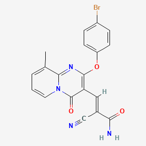 (2E)-3-[2-(4-bromophenoxy)-9-methyl-4-oxo-4H-pyrido[1,2-a]pyrimidin-3-yl]-2-cyanoprop-2-enamide